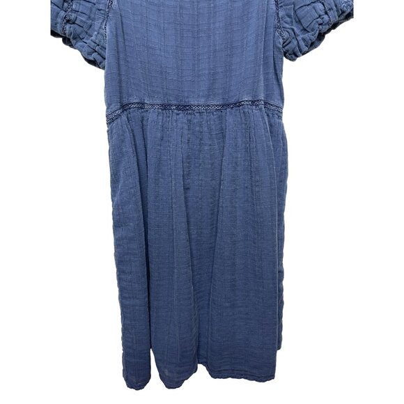 American Eagle Blue Chambray Puff Sleeve Square Neck Dress XS - Picture 4 of 12